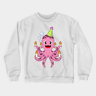 Octopus Birthday Candles Crewneck Sweatshirt